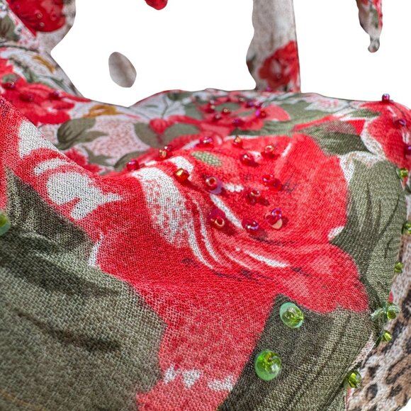 Avenue Womens Floral & Animal Print Sequin Lightweight Button-Up Blouse 26/28 - Picture 4 of 10